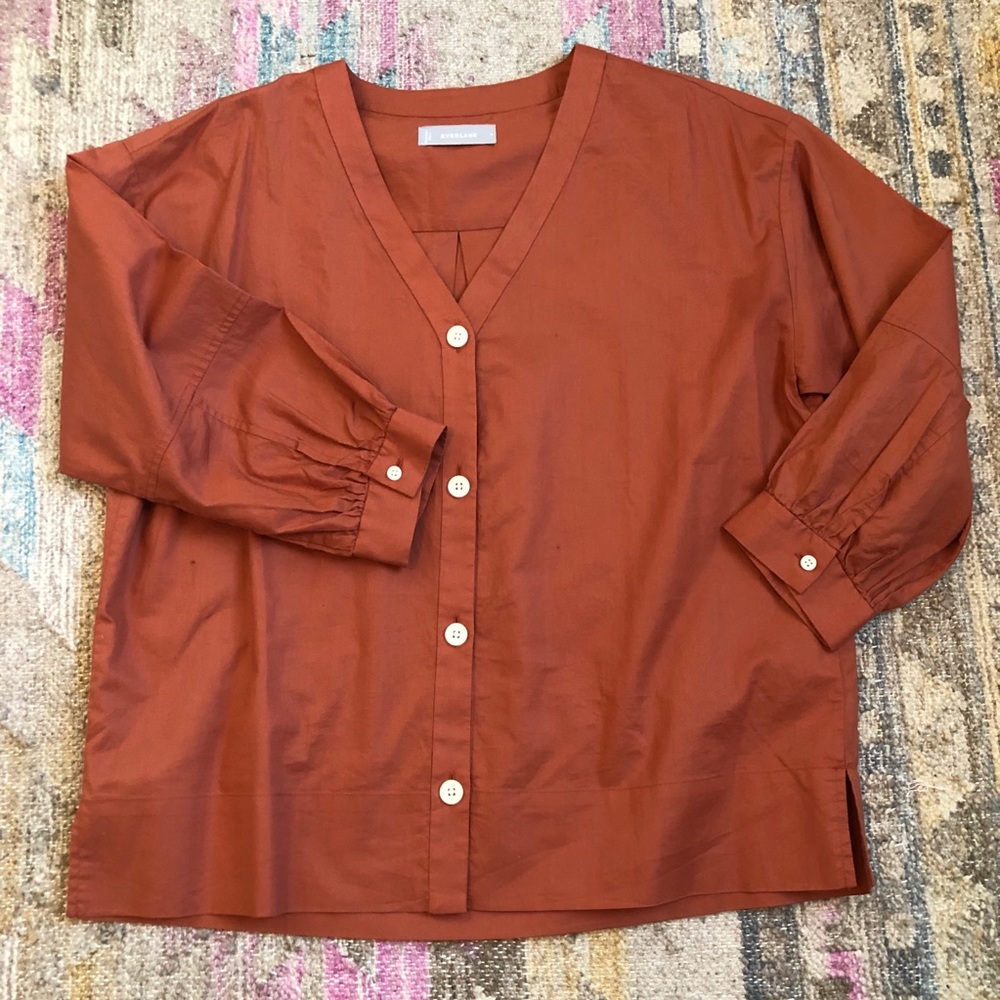 Everlane silky cotton blouse